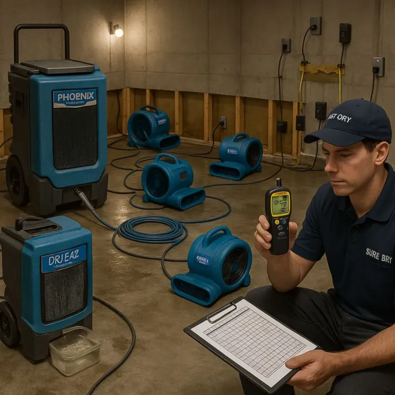 Structural Drying and Dehumidification process in Belvedere, CA